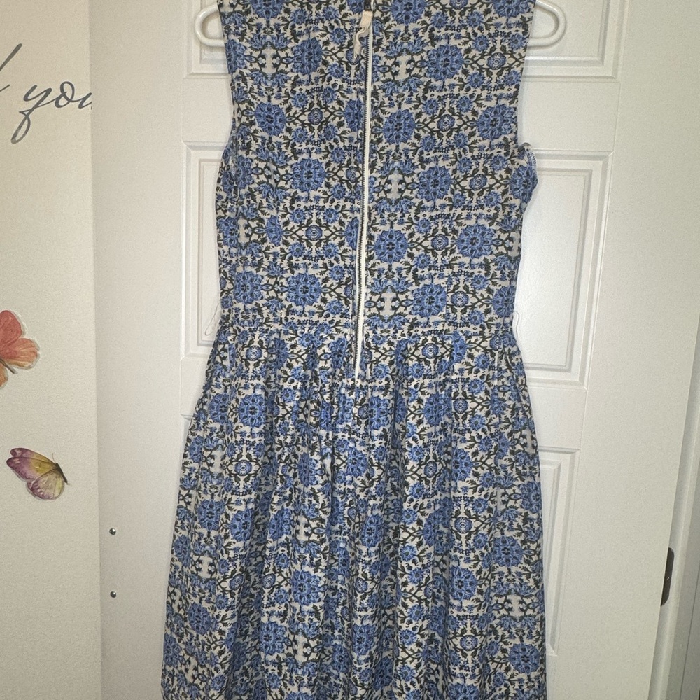 Blue Patterned Midi Dress - Picture 6 of 6